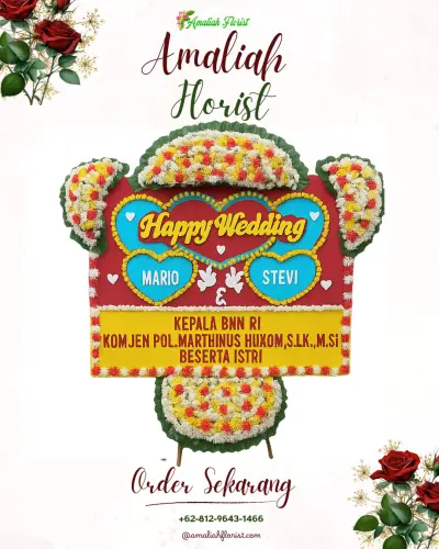 Karangan Papan Bunga Pernikahan di Bendosari